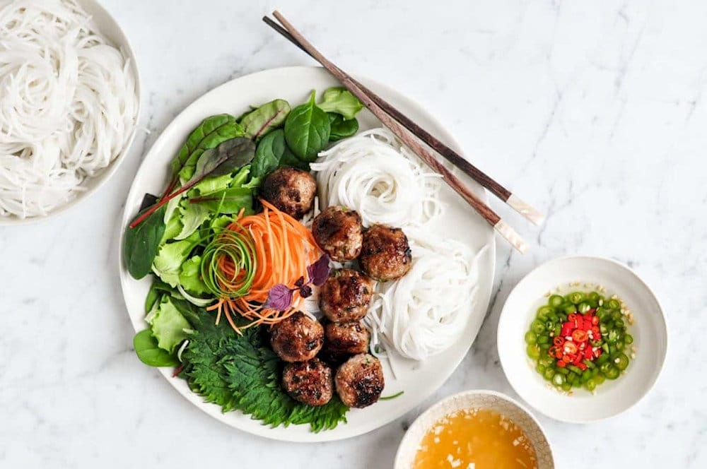 The fragrant grilled pork in bun cha, is enticing and full of the Old Quarter's culinary essence